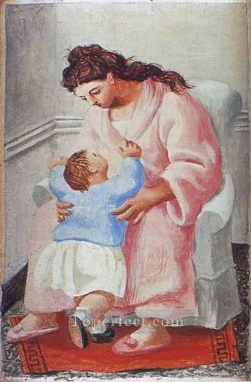 Mere et enfant 2 1921 Cubists Oil Paintings